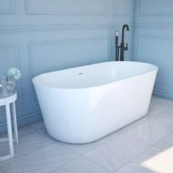 Mia Freestanding Acrylic Soaking Tub - No Faucet Drillings