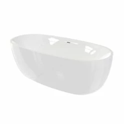 Zoey Acrylic Double Ended Freestanding Tub - No Faucet Drillings -A&E BATH & SHOWER Shop rmbp24 tub brushed brass shot02 ybqyydwlepxlbqny