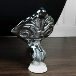 Set Of 4 White Porcelain Foot Coasters - White Porcelain