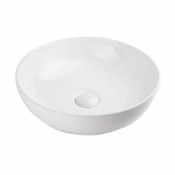 Minimalist Collection Ceramic Round Vessel Bathroom Sink -A&E BATH & SHOWER Shop rmc 118 wh wh angle drain