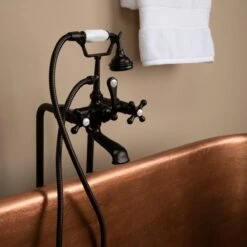 Isabel 72 Inch Copper Freestanding Double Ended Bathtub - Medium Copper -A&E BATH & SHOWER Shop rmc15 m zoom 1