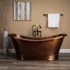 Melody 58 Inch Copper Freestanding Double Slipper Bathtub - Medium Copper -A&E BATH & SHOWER Shop rmc19 m