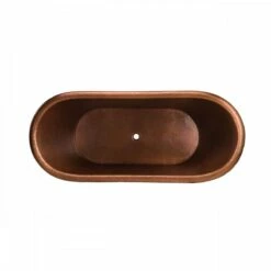 Melody 58 Inch Copper Freestanding Double Slipper Bathtub - Medium Copper -A&E BATH & SHOWER Shop rmc19 m top