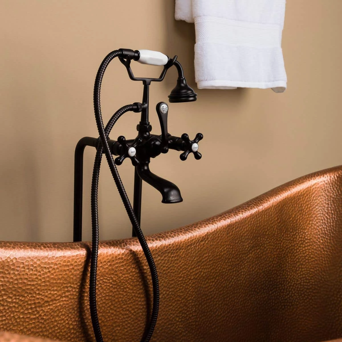 Abbott 66 Inch Copper Freestanding Double Slipper Bathtub - Medium Copper 7 Abbott 66 Inch Copper Freestanding Double Slipper Bathtub - Medium Copper - Image 5