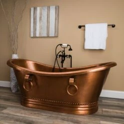 Abbott 66 Inch Copper Freestanding Double Slipper Bathtub - Medium Copper 13 Abbott 66 Inch Copper Freestanding Double Slipper Bathtub - Medium Copper -A&E BATH & SHOWER Shop rmc3 m life