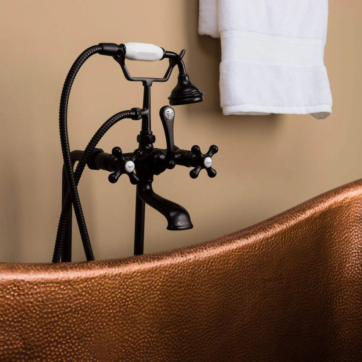 Hadley 71 Inch Copper Freestanding Double Slipper Bathtub - Medium Copper 6 Hadley 71 Inch Copper Freestanding Double Slipper Bathtub - Medium Copper - Image 4