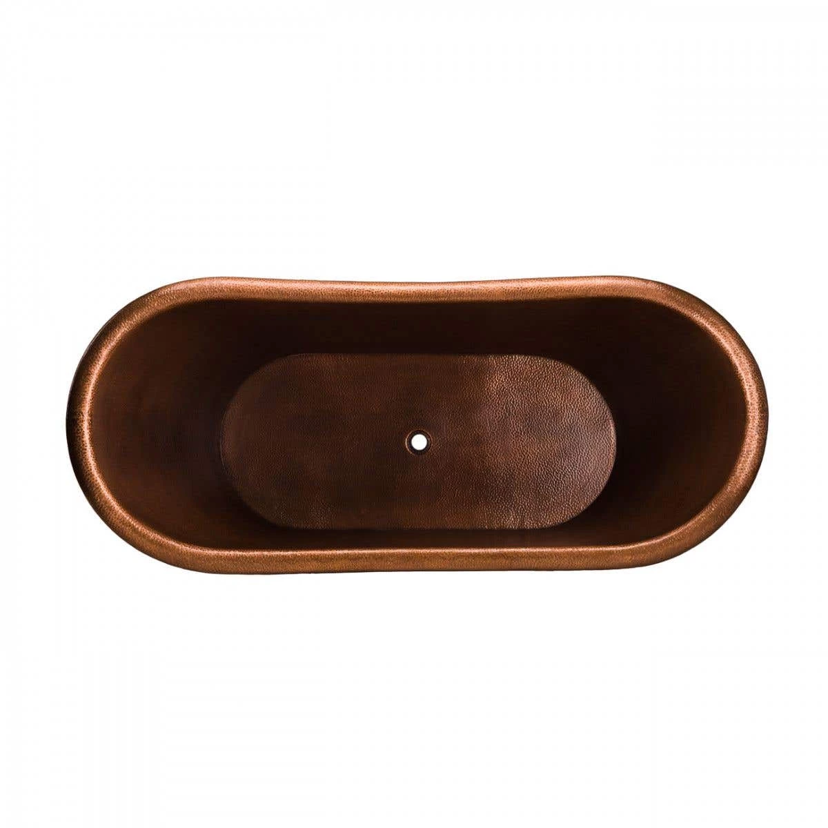 Hadley 71 Inch Copper Freestanding Double Slipper Bathtub - Medium Copper 9 Hadley 71 Inch Copper Freestanding Double Slipper Bathtub - Medium Copper - Image 7