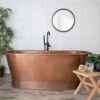 72 Inch Hammered Copper Double Ended Freestanding Tub