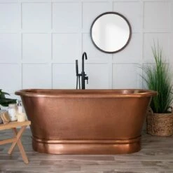 Haden 66 Inch Copper Freestanding Double Ended Bathtub - Medium Copper