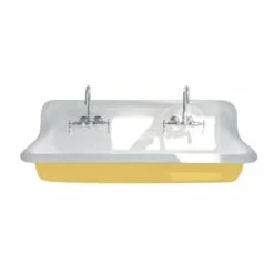 48 Inch Cast Iron Wall Mount Farmhouse Trough Sink -A&E BATH & SHOWER Shop rmcastsink48 yel white