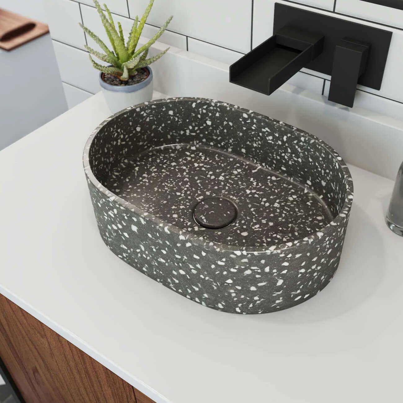 Terrazzo 14 Inch Oval Bathroom Sink 4 Terrazzo 14 Inch Oval Bathroom Sink - Image 2