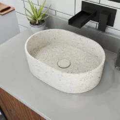Terrazzo 14 Inch Oval Bathroom Sink
