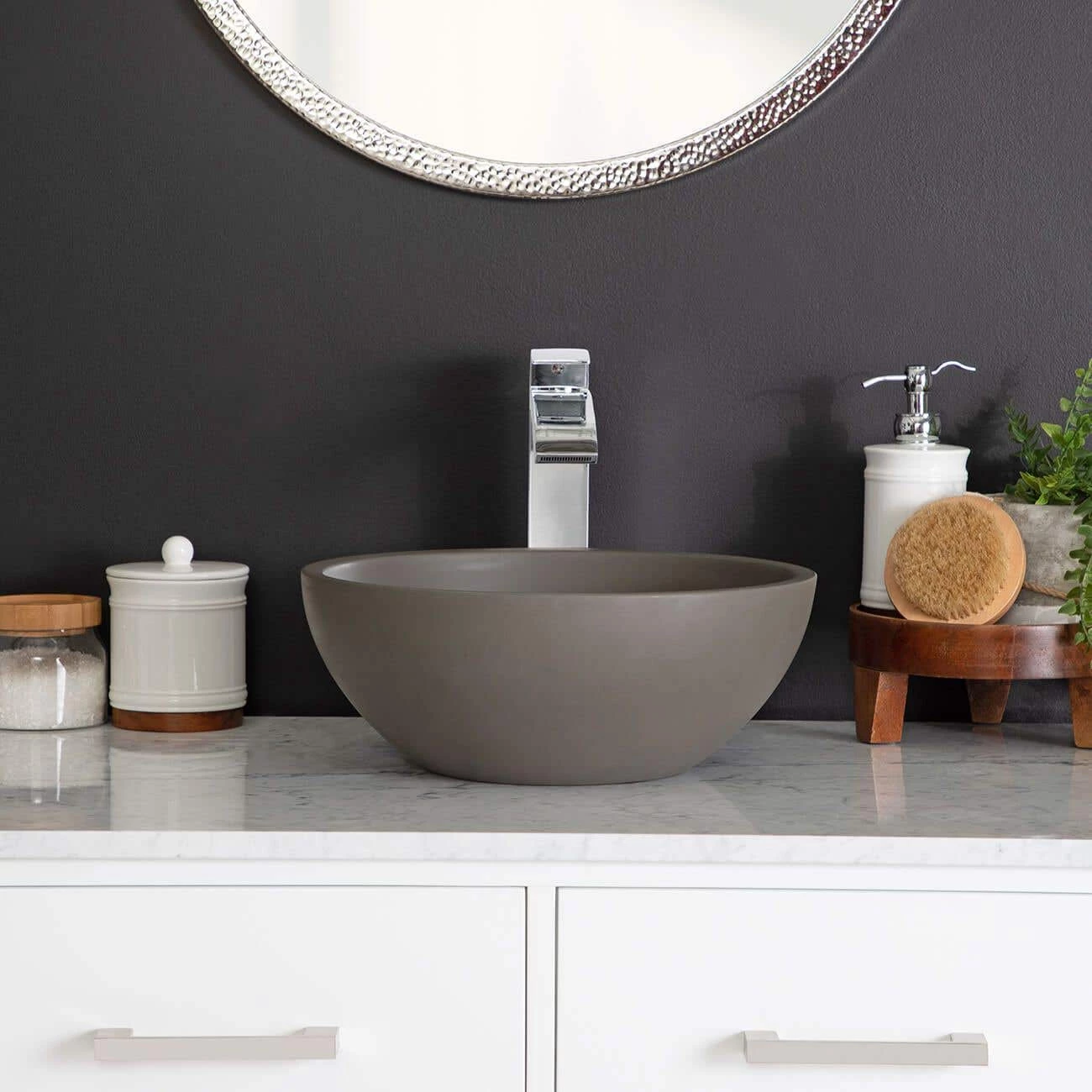 Portland Collection 14 Inch Concrete Vessel Sink 4 Portland Collection 14 Inch Concrete Vessel Sink - Image 2