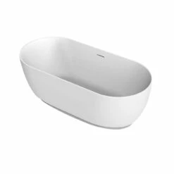Mindy Matte White Double Ended Freestanding Tub -A&E BATH & SHOWER Shop rmd mindy angle