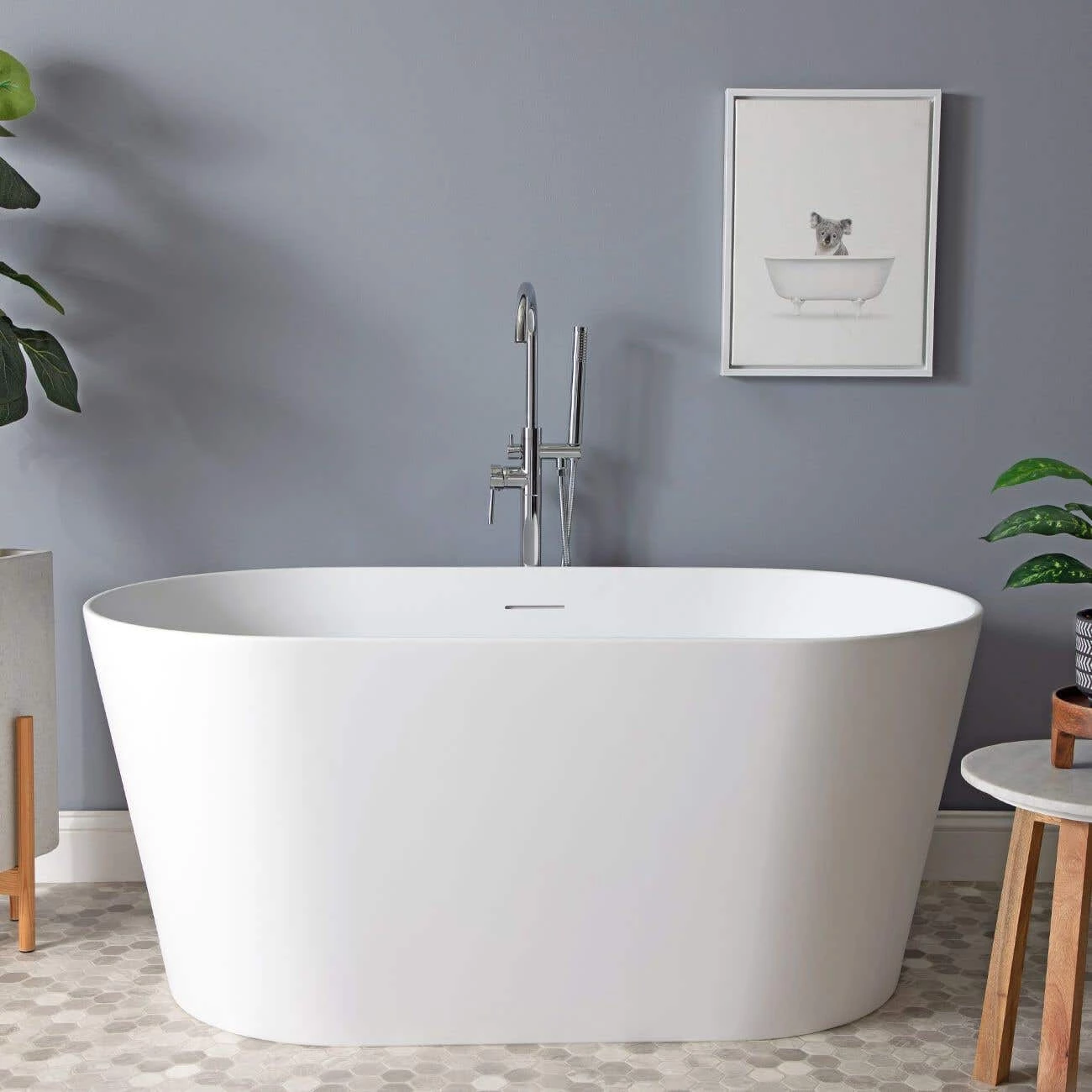Zinna Matte White Acrylic Double Ended Freestanding Tub 3 Zinna Matte White Acrylic Double Ended Freestanding Tub