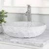 Lennox Italian Cararra White Marble Vessel Bathroom Sink -A&E BATH & SHOWER Shop rmfa 337 life 1