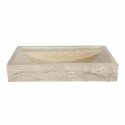Camille Marble Rectangular Vessel Sink -A&E BATH & SHOWER Shop rmfa 661 30 front white