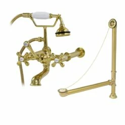Bathroom Wall Mount English Telephone Clawfoot Tub Faucet Complete Set -A&E BATH & SHOWER Shop rmfaucetset4 pb