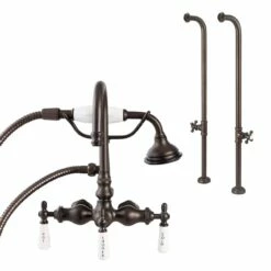 Mason Hill Collection Freestanding English Telephone Clawfoot Tub Faucet With Handshower