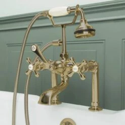 Mason Hill Collection Clawfoot Tub Deck Mount English Telephone Faucet With Handshower