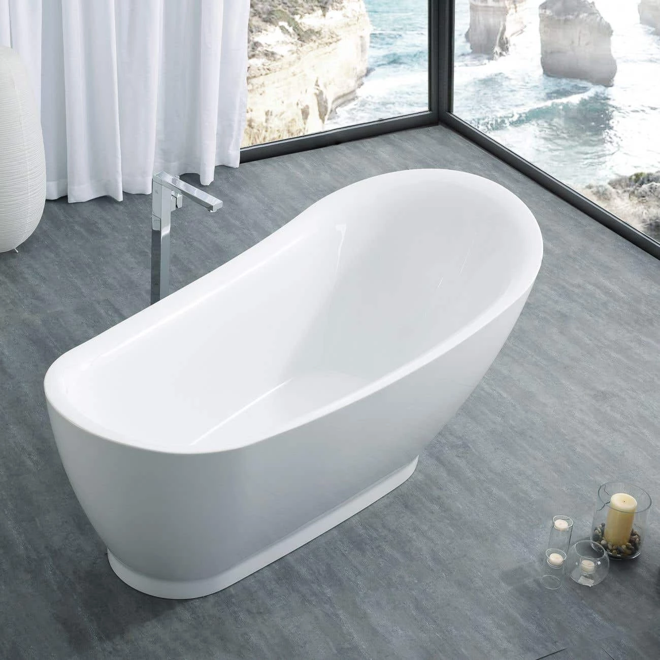 Jamison 71 Inch Acrylic Slipper Freestanding Tub - No Faucet Drillings 5 Jamison 71 Inch Acrylic Slipper Freestanding Tub - No Faucet Drillings - Image 3