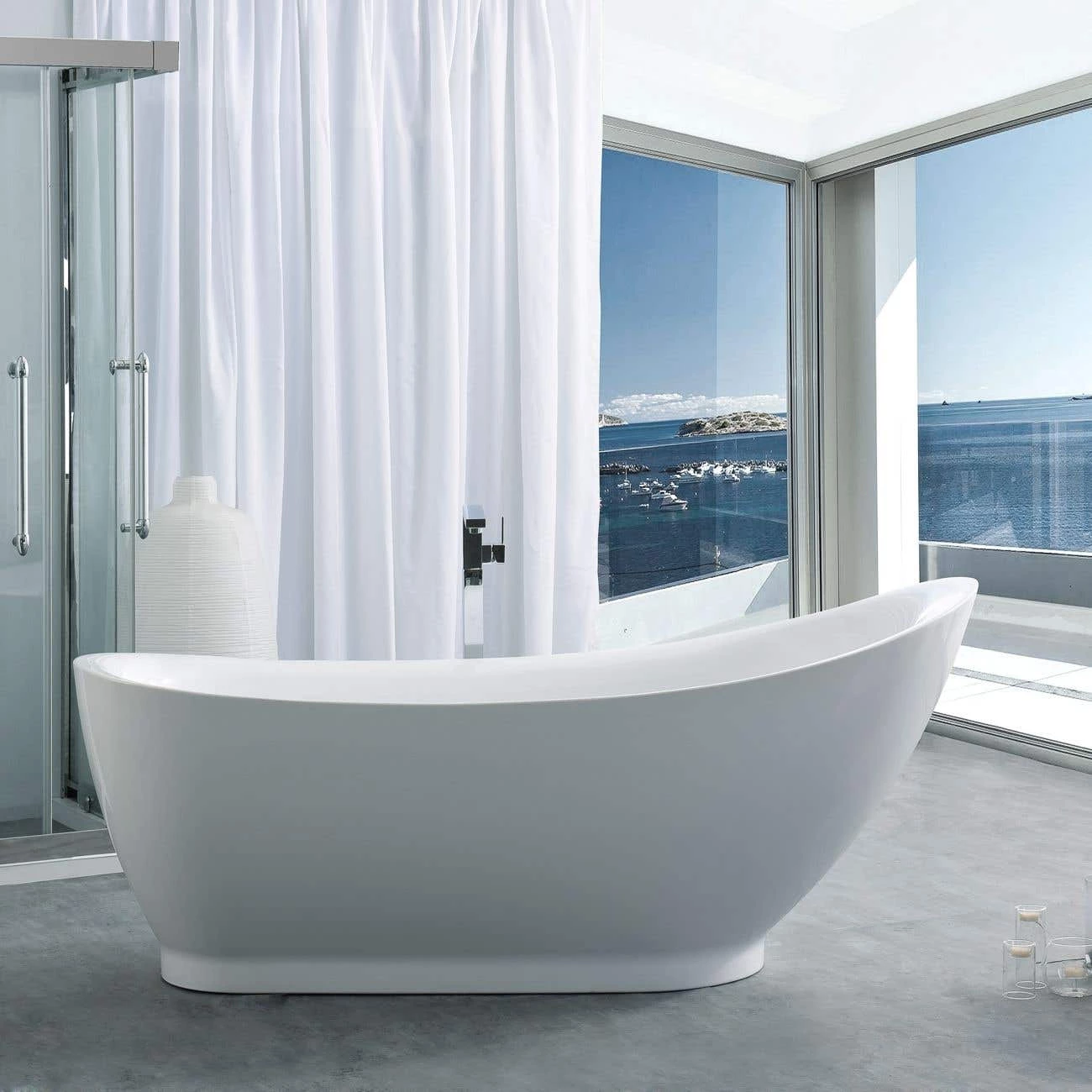 Jamison 71 Inch Acrylic Slipper Freestanding Tub - No Faucet Drillings 3 Jamison 71 Inch Acrylic Slipper Freestanding Tub - No Faucet Drillings