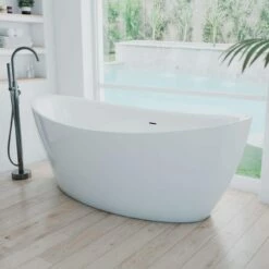 Gloria 71 Inch Acrylic Double Slipper Freestanding Tub - No Faucet Drillings