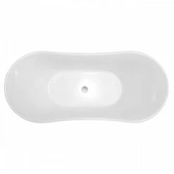 Layla 67 Inch Acrylic Double Slipper Freestanding Tub - No Faucet Drillings -A&E BATH & SHOWER Shop rmj22.jpg top 2