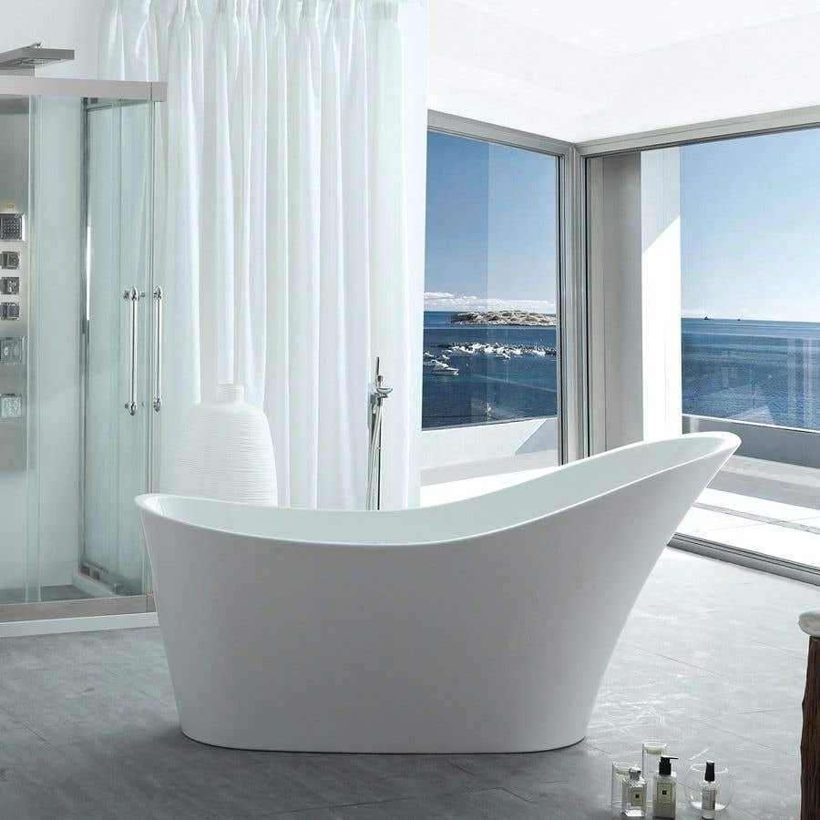 Duchess 67 Inch Acrylic Slipper Freestanding Tub - No Faucet Drillings 5 Duchess 67 Inch Acrylic Slipper Freestanding Tub - No Faucet Drillings - Image 3