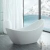 Crescent Acrylic Double Slipper Freestanding Tub - No Faucet Drillings 1 Crescent Acrylic Double Slipper Freestanding Tub - No Faucet Drillings -A&E BATH & SHOWER Shop rmj43 2 1