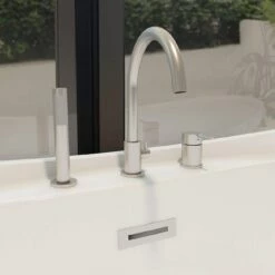 Contemporary Deck Mount Tub Faucet With Handshower 9 Contemporary Deck Mount Tub Faucet With Handshower -A&E BATH & SHOWER Shop rmjdf faucet rs445 brushednickel y2f2j5jszwurtbfz