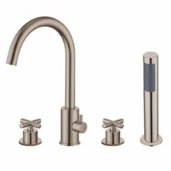 Wyatt Acrylic Double Ended Freestanding Tub Package -A&E BATH & SHOWER Shop rmjs28 bn white 2