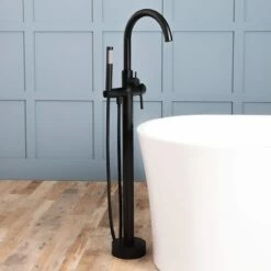 Contemporary High Flow Freestanding Gooseneck Tub Faucet -A&E BATH & SHOWER Shop rmlf243 mb full1