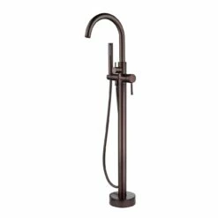 Contemporary High Flow Freestanding Gooseneck Tub Faucet -A&E BATH & SHOWER Shop rmlf243 orb front