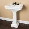 White 26 Inch Vintage Porcelain Pedestal Sink