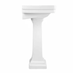22 Inch Pedestal Sink -8 Inch Faucet Drillings - White -A&E BATH & SHOWER Shop rmm071 8 wh side