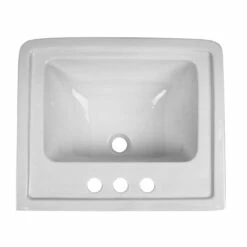 22 Inch Pedestal Sink -8 Inch Faucet Drillings - White -A&E BATH & SHOWER Shop rmm071 8 wh top