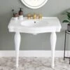 Atwell 34 Inch Console Sink With Porcelain Legs -A&E BATH & SHOWER Shop rmm915 l s life