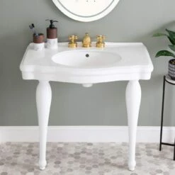 Atwell 34 Inch Console Sink With Porcelain Legs