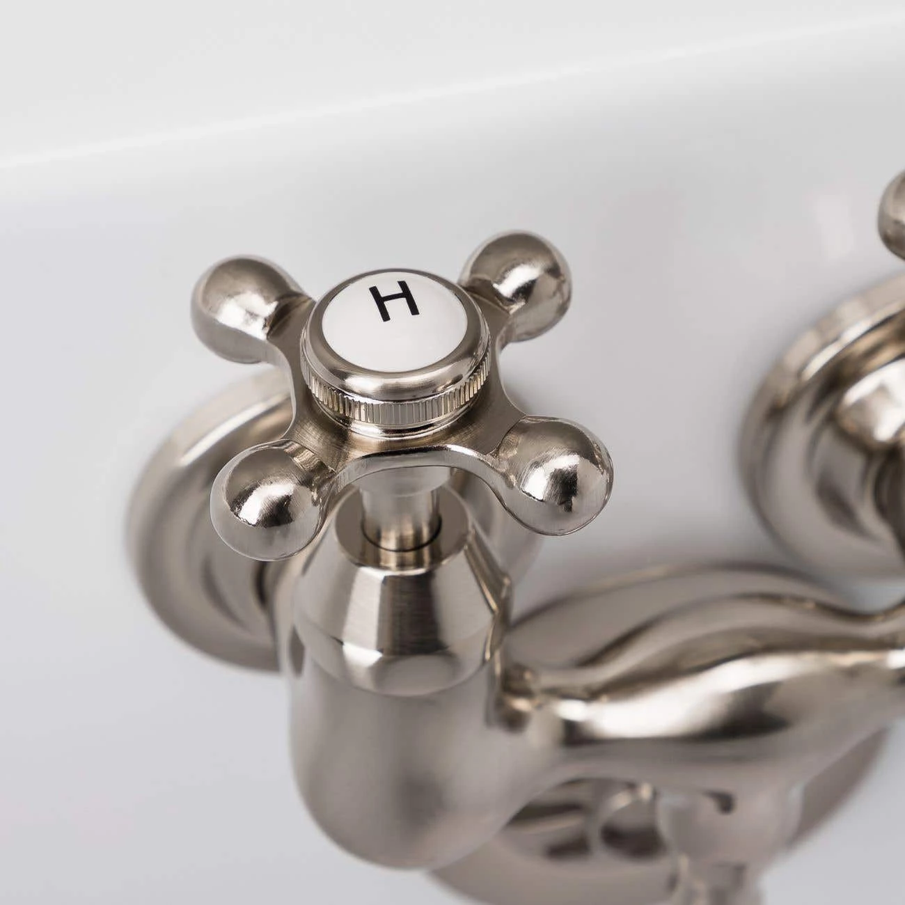 Clawfoot Tub Wall Mount Faucet - Metal Cross Handles 8 Clawfoot Tub Wall Mount Faucet - Metal Cross Handles - Image 6