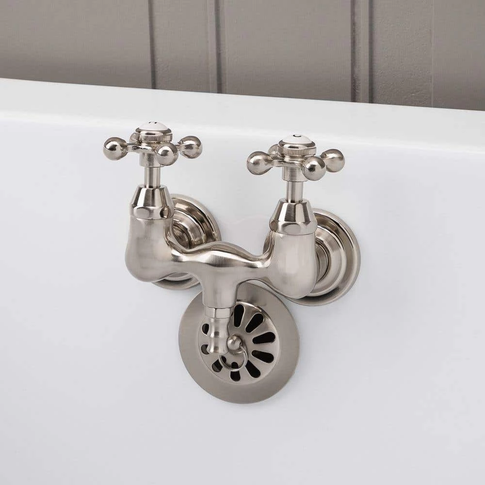 Clawfoot Tub Wall Mount Faucet - Metal Cross Handles 7 Clawfoot Tub Wall Mount Faucet - Metal Cross Handles - Image 5
