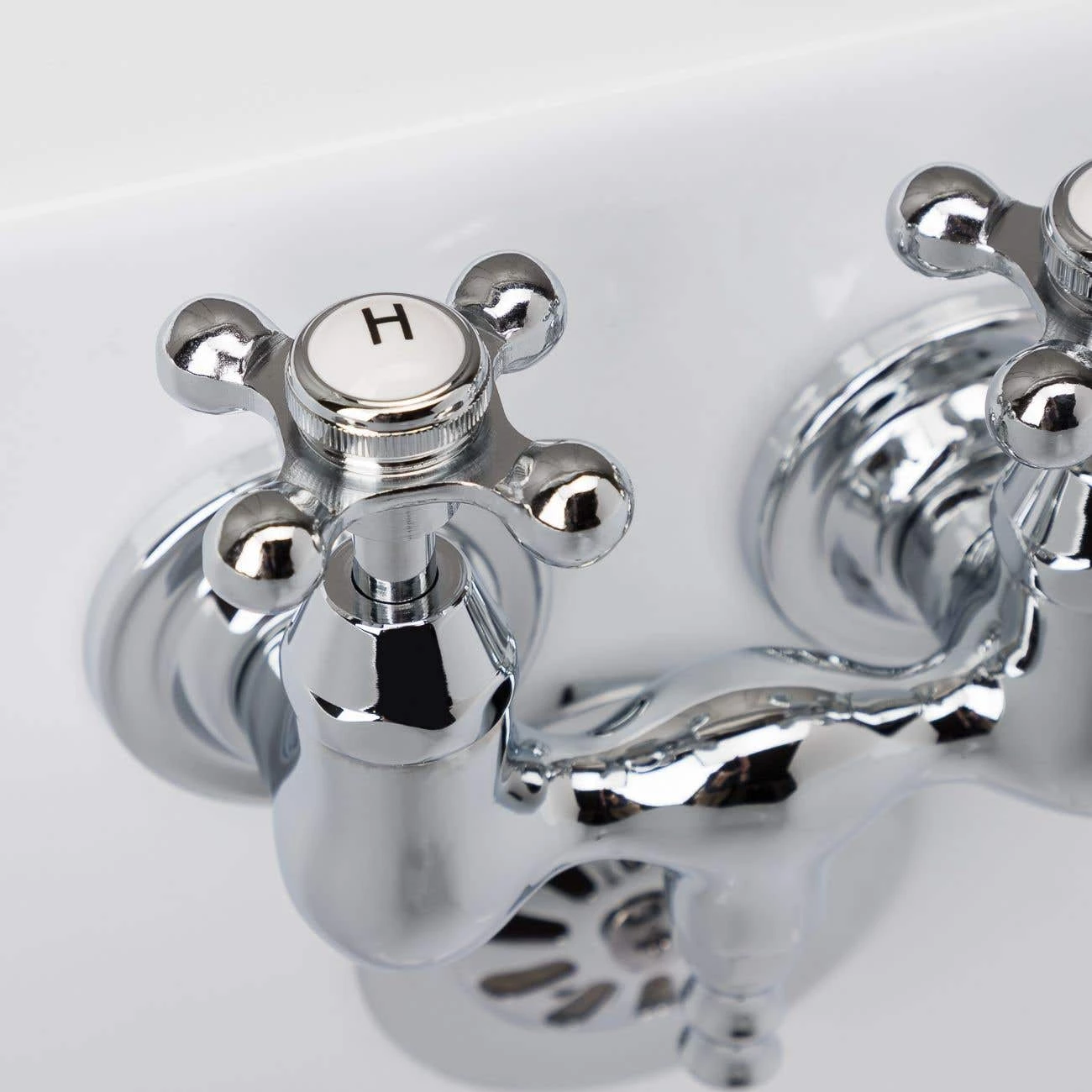 Clawfoot Tub Wall Mount Faucet - Metal Cross Handles 5 Clawfoot Tub Wall Mount Faucet - Metal Cross Handles - Image 3
