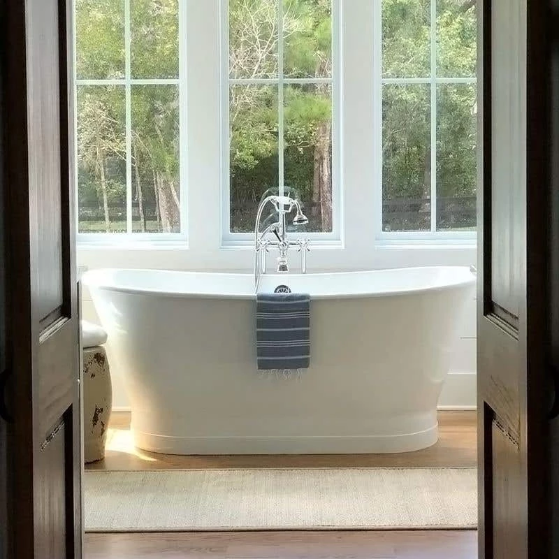 Devon 67 Inch Cast Iron Double Ended Skirted Tub - No Faucet Drillings - White 5 Devon 67 Inch Cast Iron Double Ended Skirted Tub - No Faucet Drillings - White - Image 3