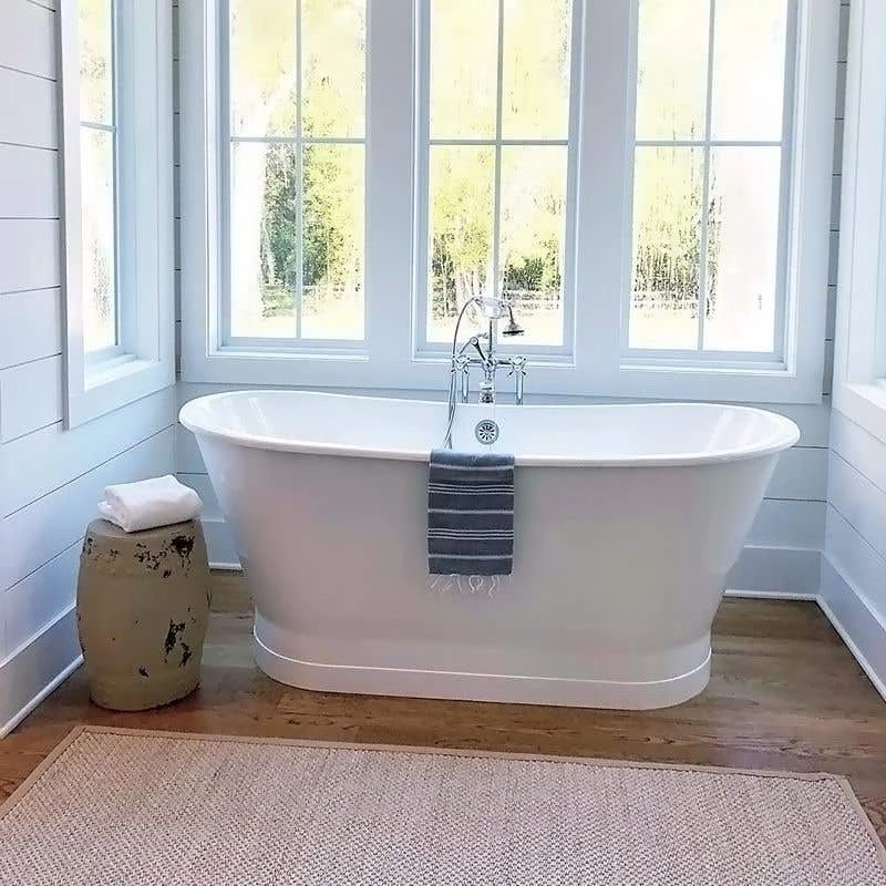 Devon 67 Inch Cast Iron Double Ended Skirted Tub - No Faucet Drillings - White 3 Devon 67 Inch Cast Iron Double Ended Skirted Tub - No Faucet Drillings - White