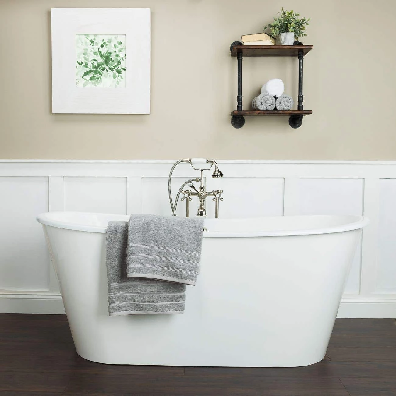 Manchester 67 Inch Cast Iron Double Ended Skirted Tub - No Faucet Drillings - White 3 Manchester 67 Inch Cast Iron Double Ended Skirted Tub - No Faucet Drillings - White