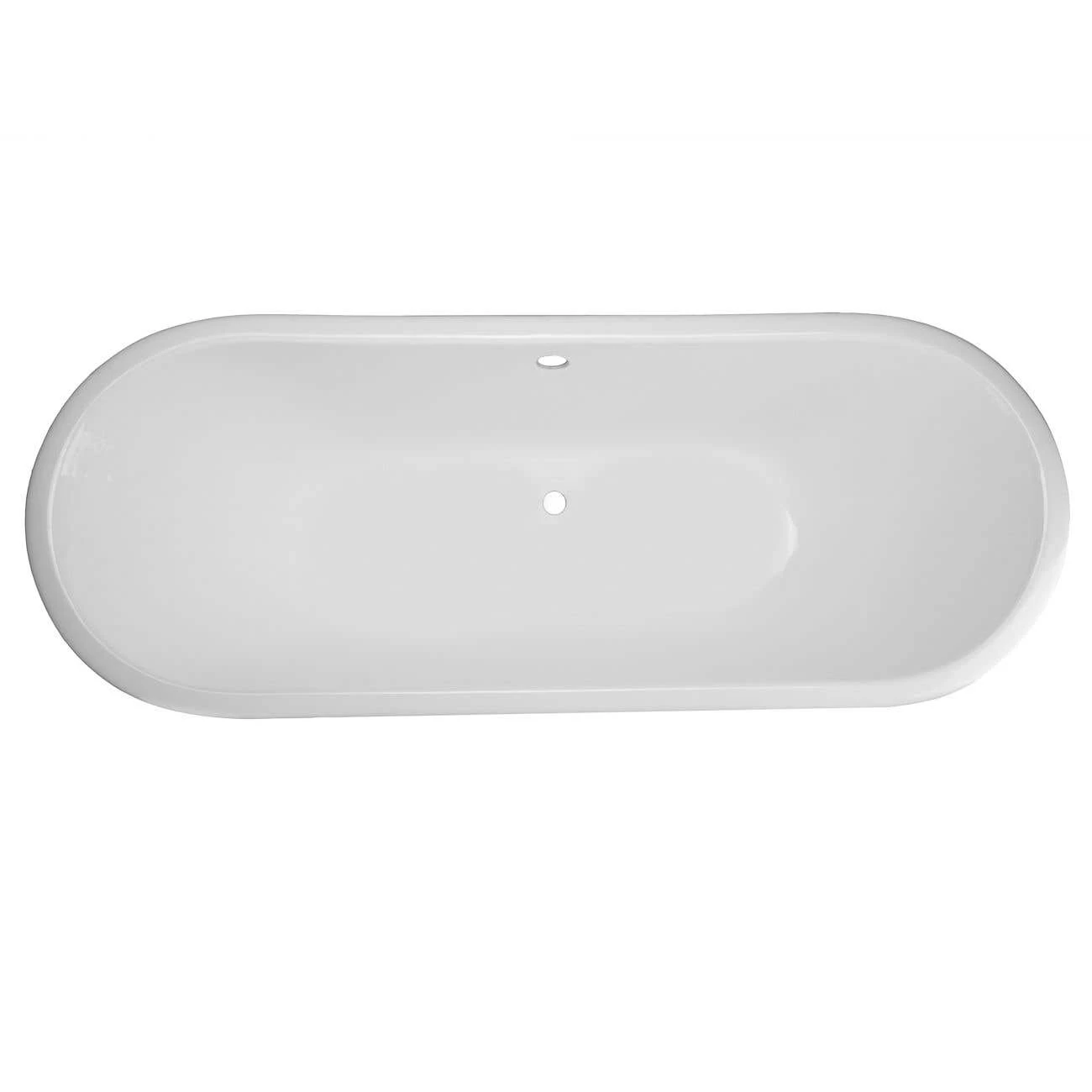 Devon 67 Inch Cast Iron Double Ended Skirted Tub - No Faucet Drillings - White 8 Devon 67 Inch Cast Iron Double Ended Skirted Tub - No Faucet Drillings - White - Image 6