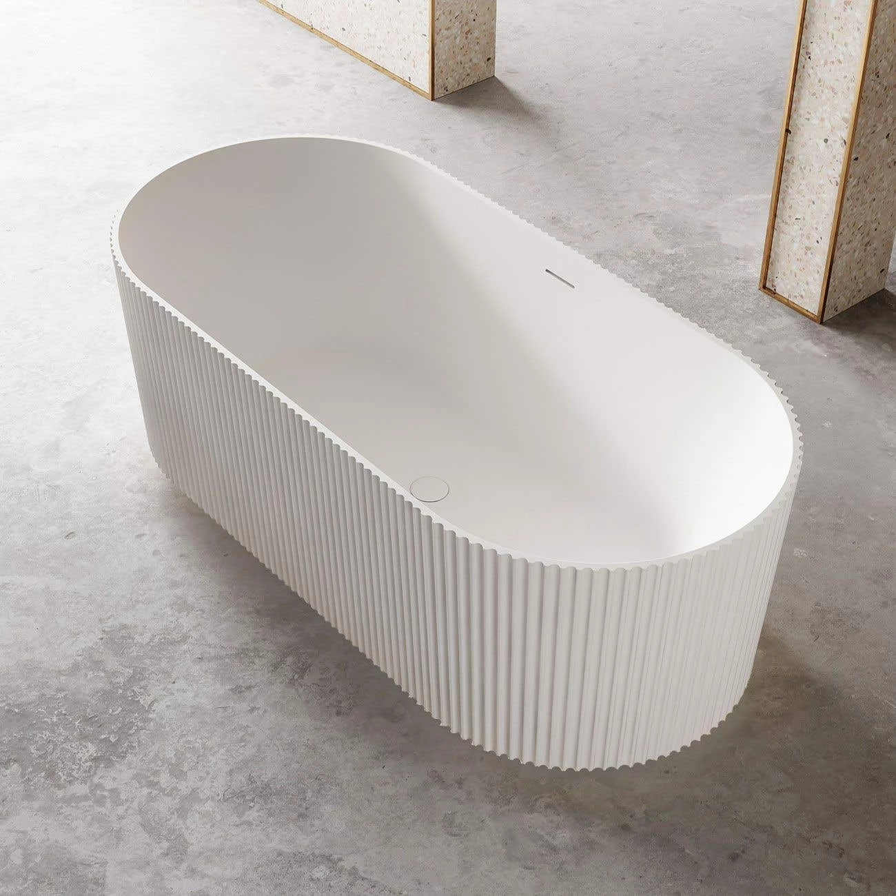 Vertical Acrylic Fluted Freestanding Tub 4 Vertical Acrylic Fluted Freestanding Tub - Image 2