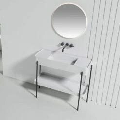 Clyde Console Bathroom Sink - No Faucet Drillings -A&E BATH & SHOWER Shop rmtw 9705 40mw life top angle