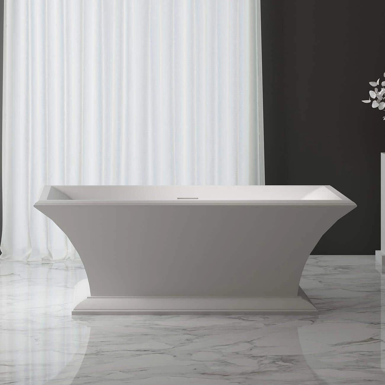 Quin 67 Inch Acrylic Double Ended Pedestal Tub 3 Quin 67 Inch Acrylic Double Ended Pedestal Tub