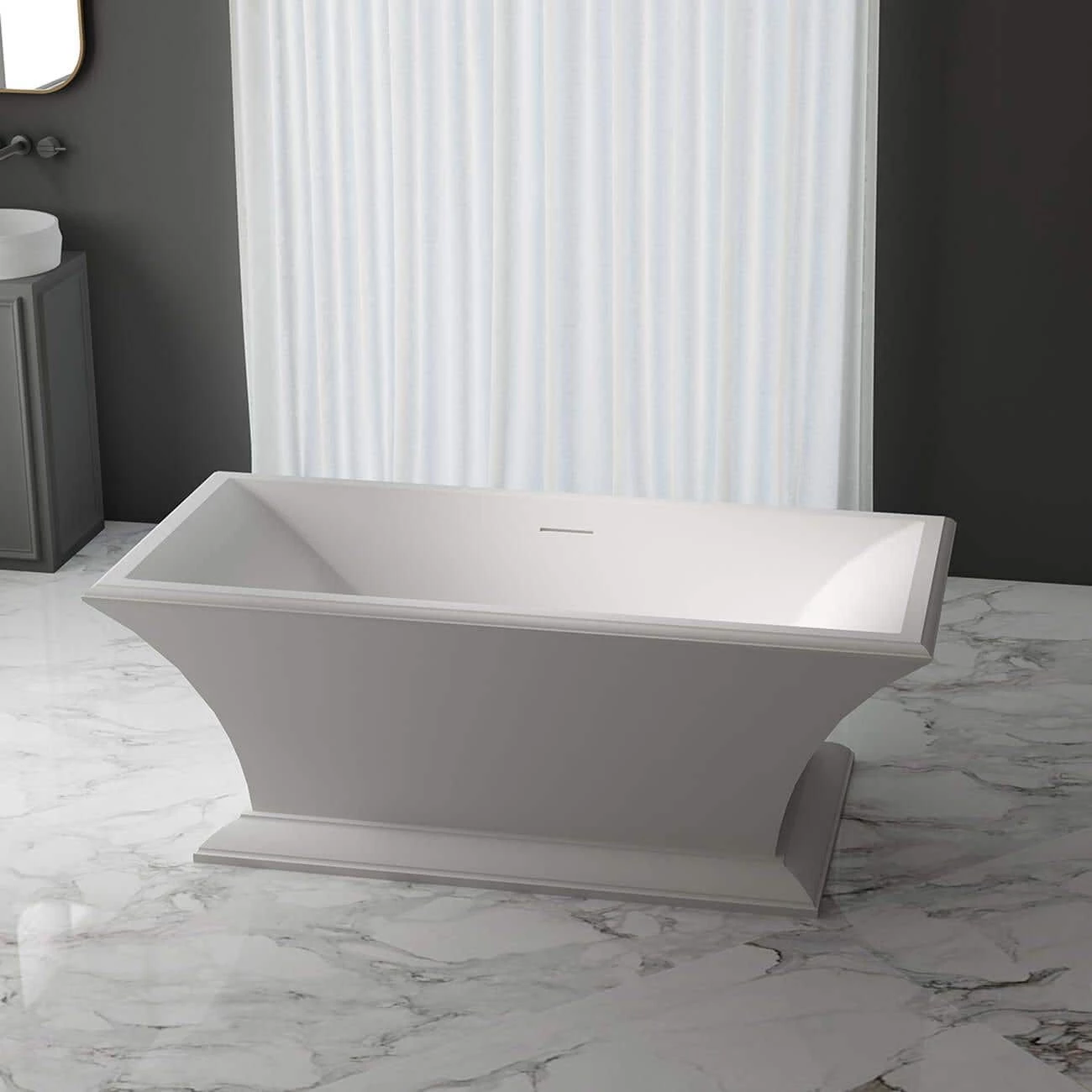 Quin 67 Inch Acrylic Double Ended Pedestal Tub 4 Quin 67 Inch Acrylic Double Ended Pedestal Tub - Image 2